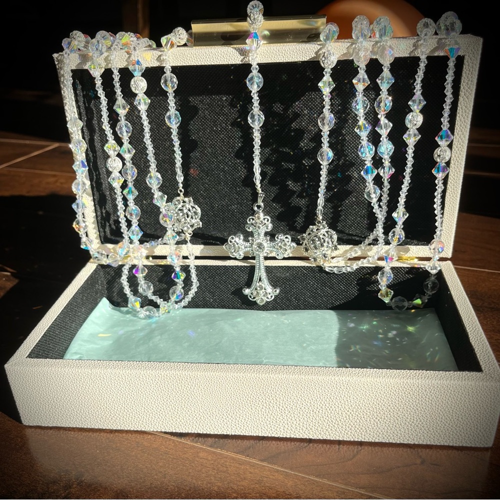 Crystal & Silver Wedding Lazo / Unity Rope - Picture 3 of 11